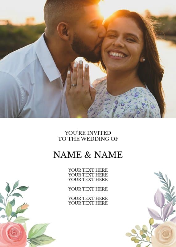 Rose Bouquet Invitation Card