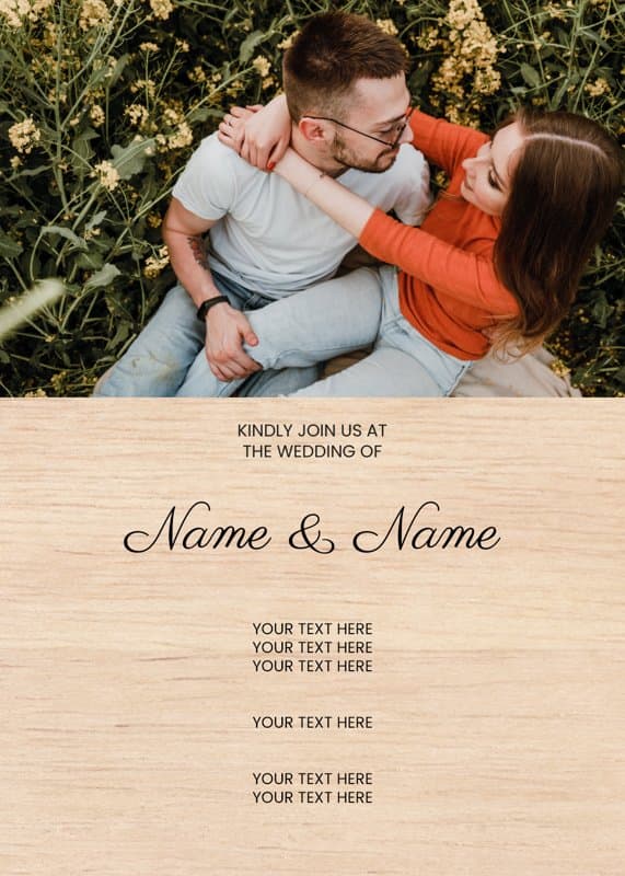 Wood Love Invitation Card
