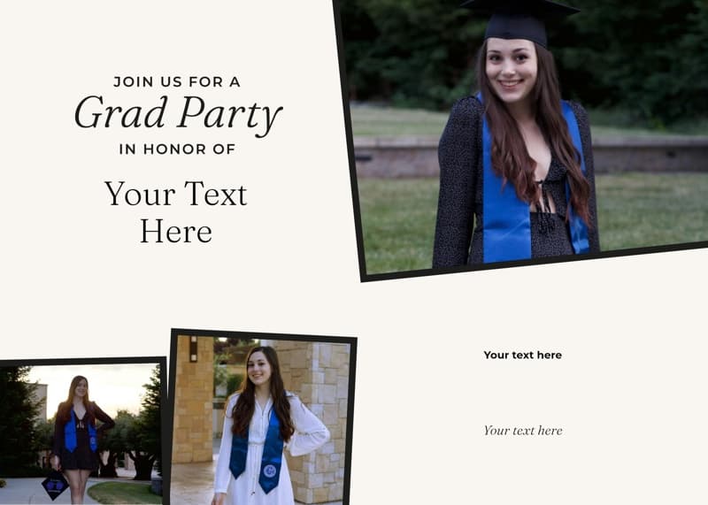 White Multi Square Invitation Card