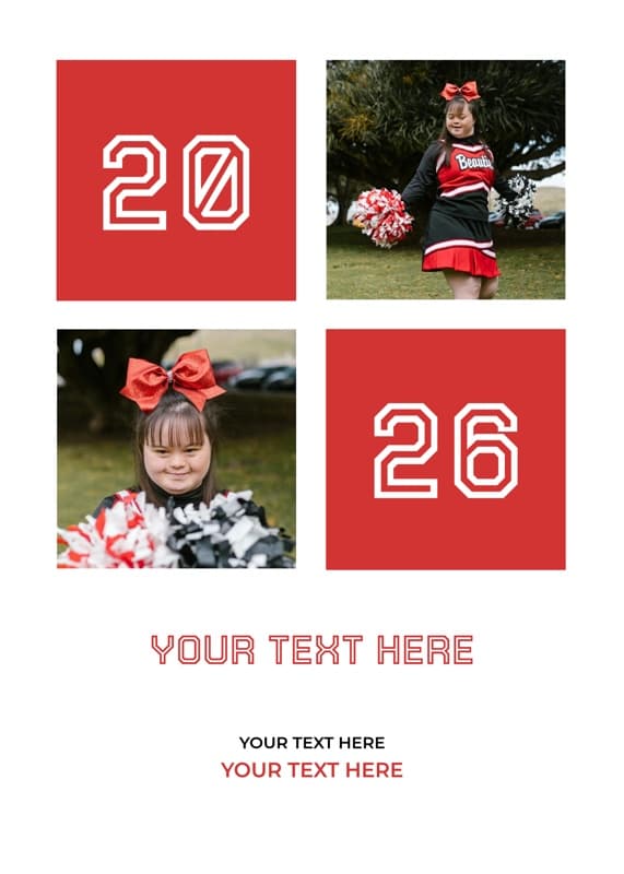 Red Square Frames Announcement Card