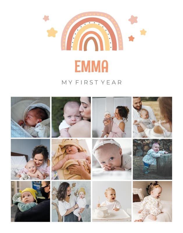 First Year Rainbow Poster