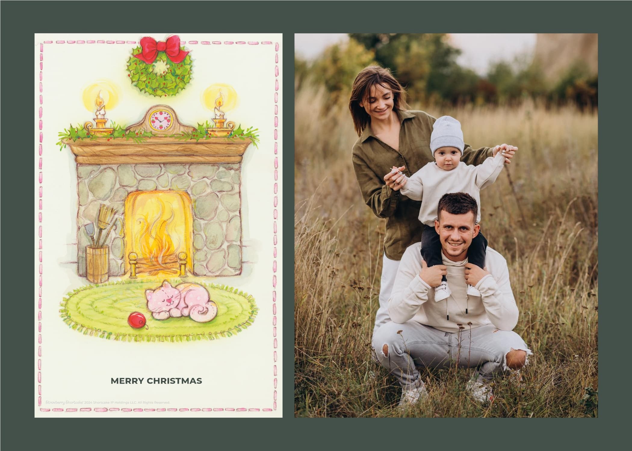 Strawberry Shortcake™ Green Fireplace Card