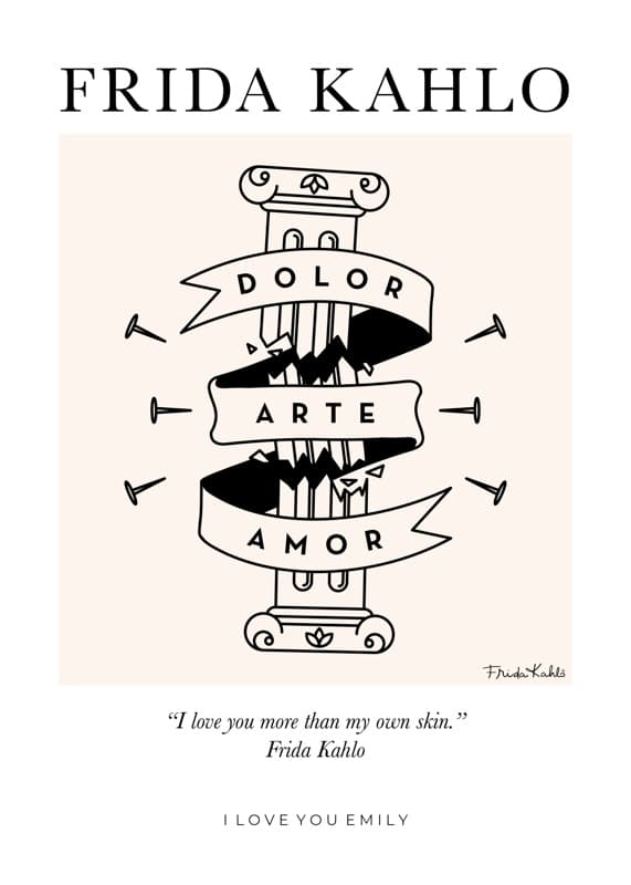Frida Kahlo™ Dolor Arte Amor Card