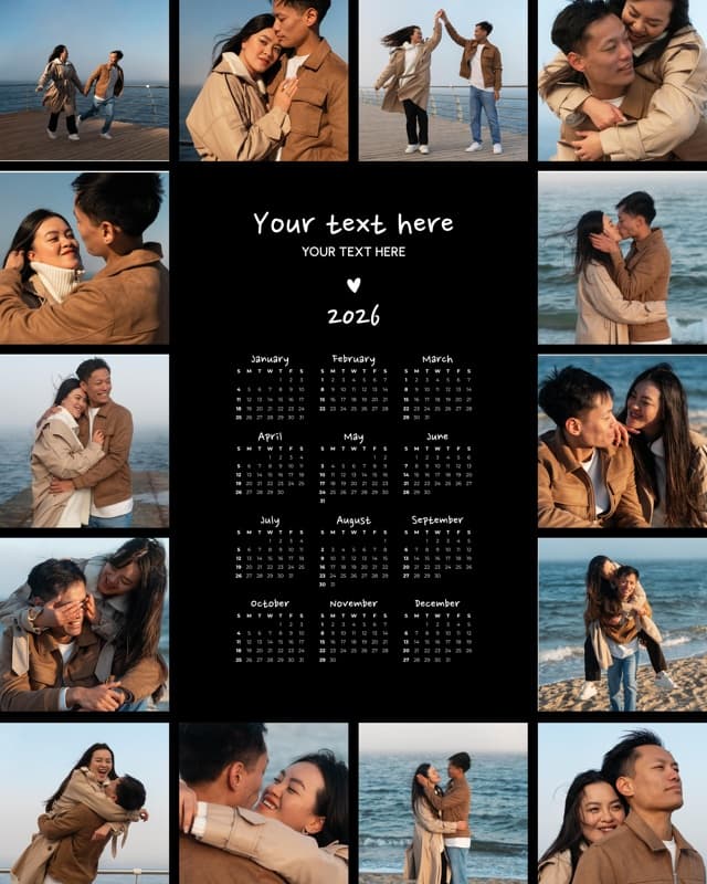 Black Classical Calendar Poster