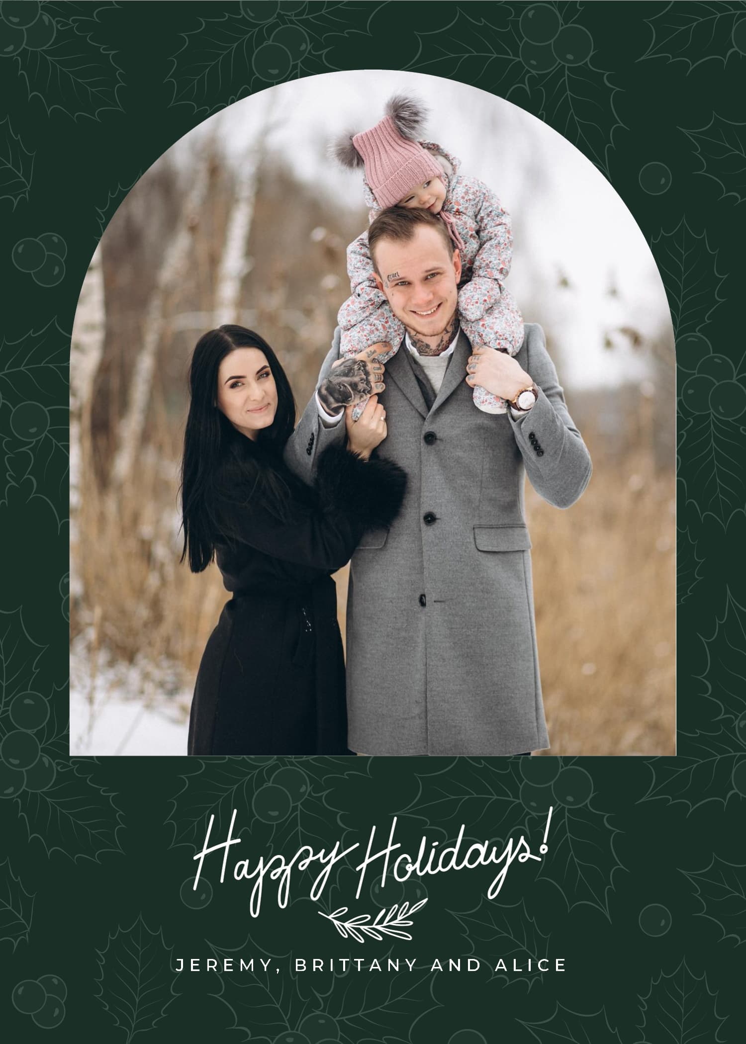 Green Mistletoe Card