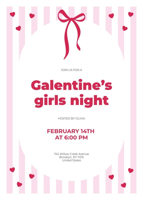 Galentine Invitation Card
