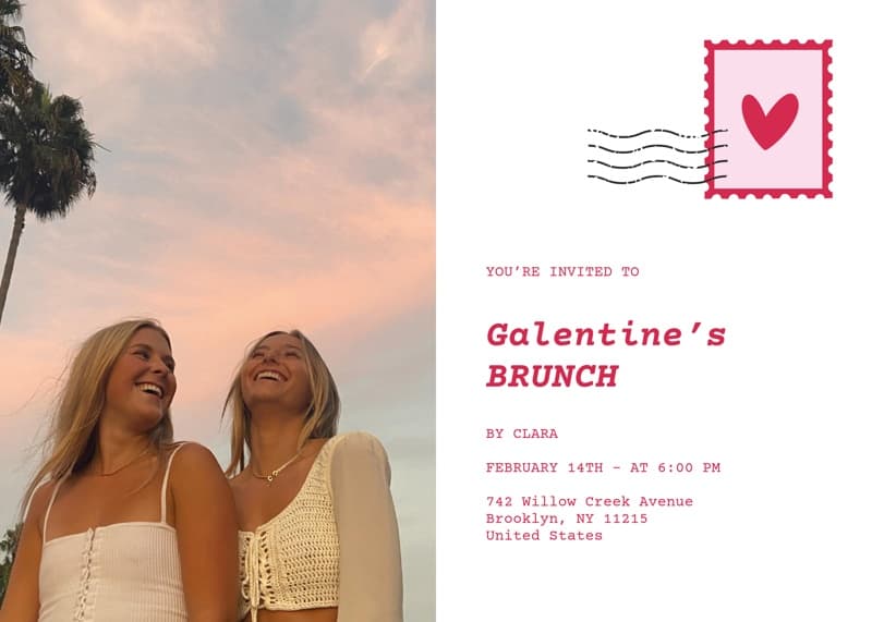 Galentine Postcard Card