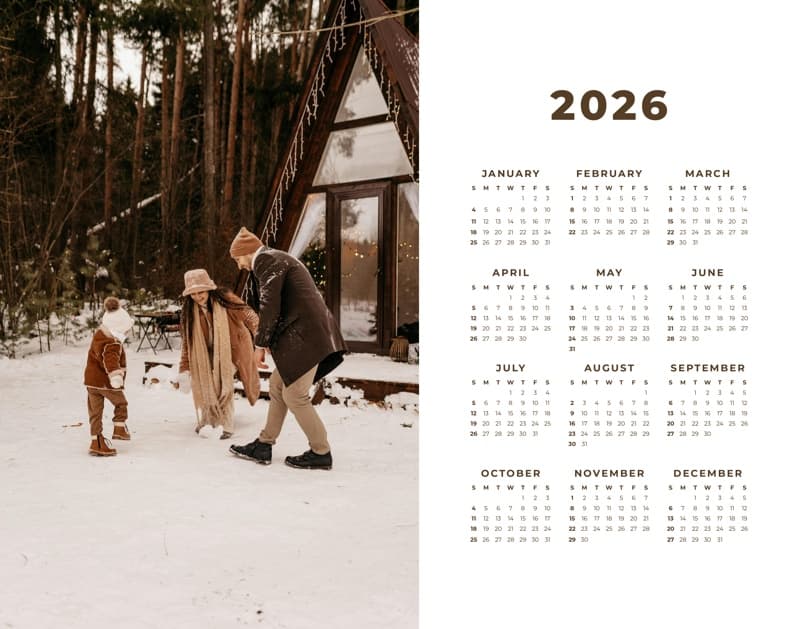 One Photo Calendar Landscape Poster