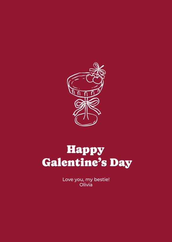 Galentine Cocktail Card