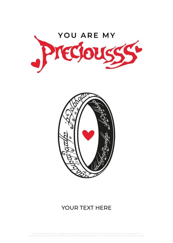 The Lord Of The Rings™ My Preciousss Black and White Card