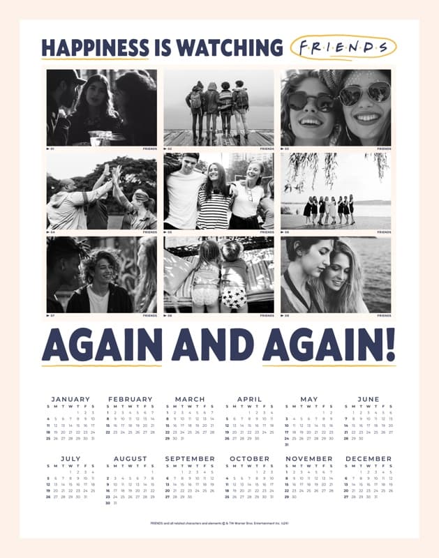 Friends™ Happiness Is Watching Calendar Poster