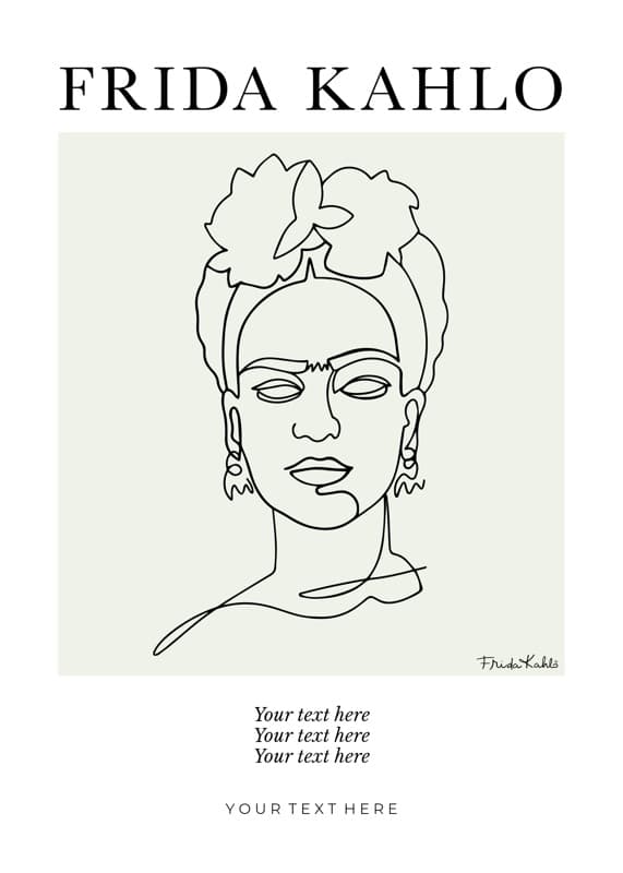 Frida Kahlo™ Line Art Portrait Card