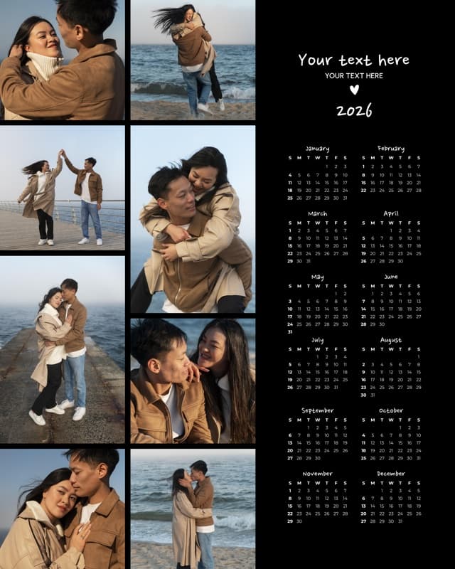 Classical Side Calendar Black Poster