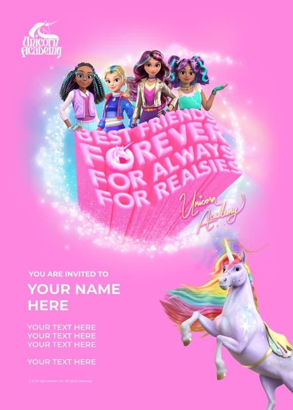 Unicorn Academy™ Best Friends Forever Invitation Card