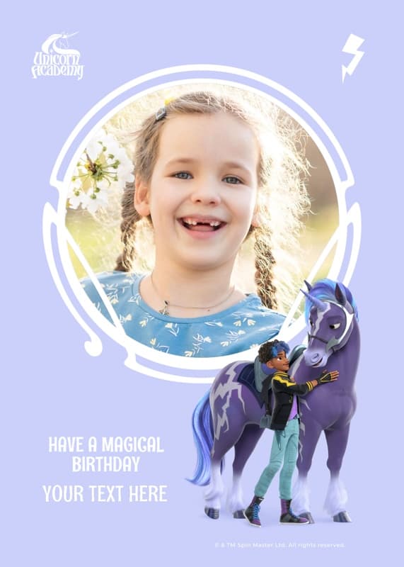 Unicorn Academy™ Rory And Storm Birthday Photo Card