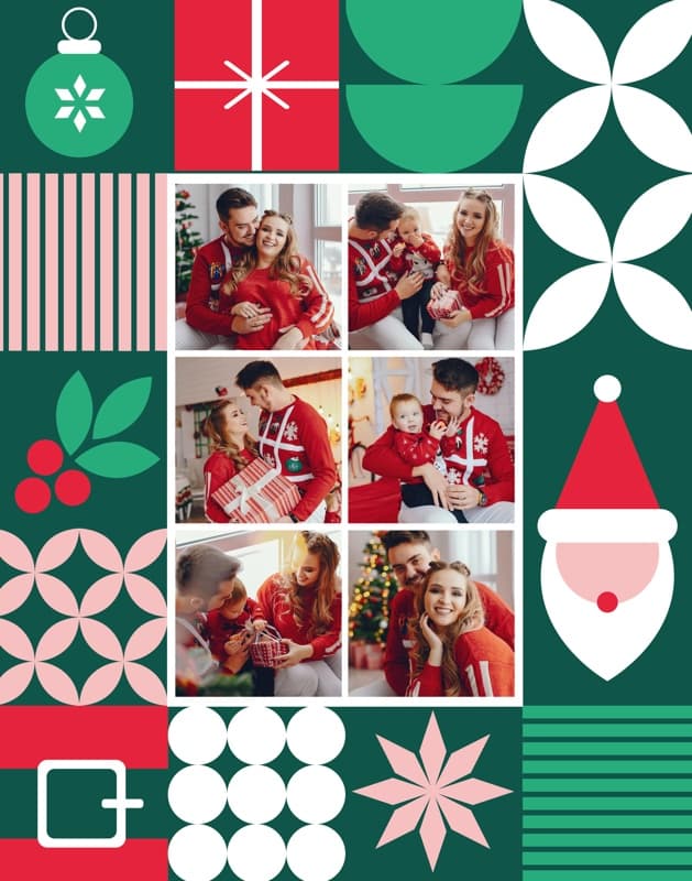 Centered Christmas Mosaic Poster