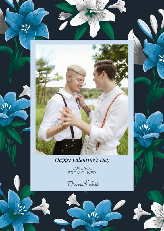 Frida Kahlo™ Blue Flowers Card