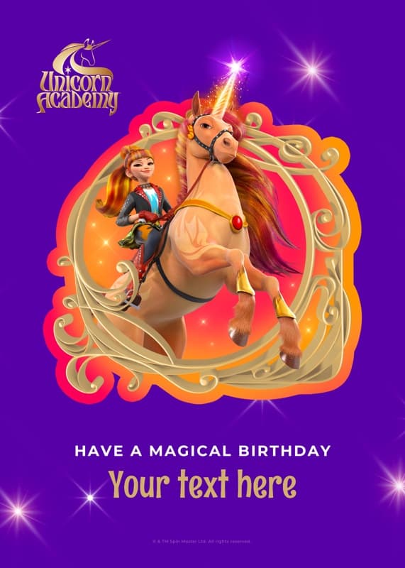 Unicorn Academy™ Magical Birthday Valentina And Cinder Card