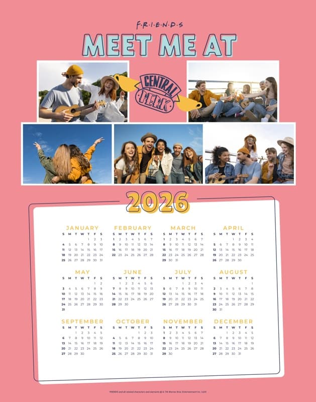 Friends™ Central Perk Cups Pink Calendar Poster