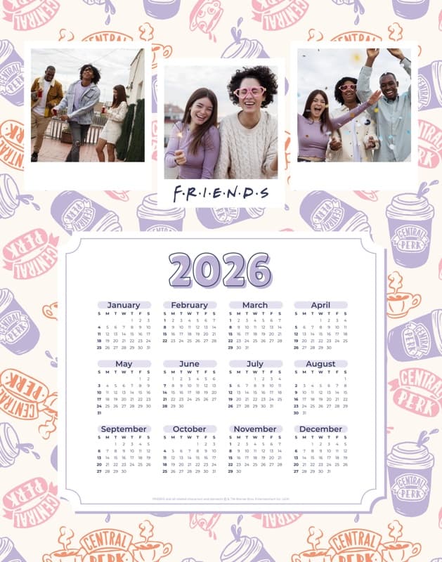 Friends™ Central Perk Pattern Calendar Poster