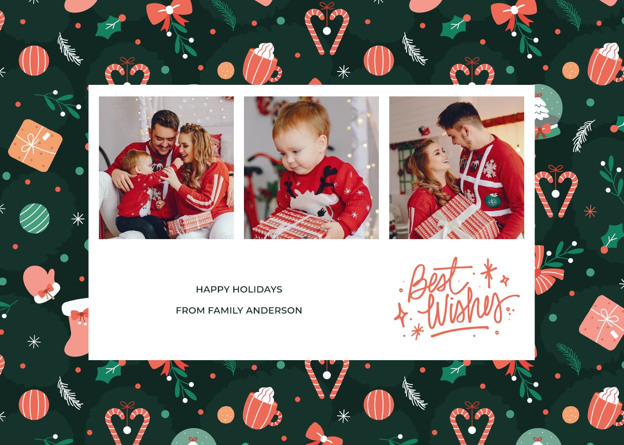 Christmas Paper Gift Pattern Card