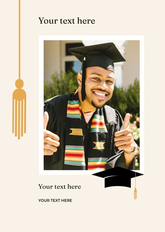 Golden Tassel Announcement Card