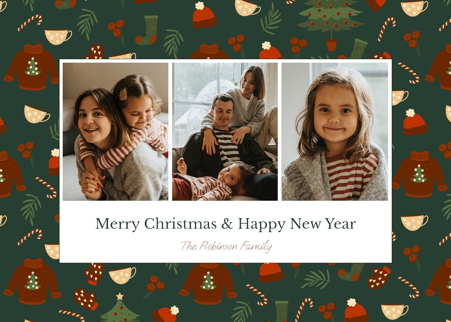 Pattern Christmas Multiphoto Card