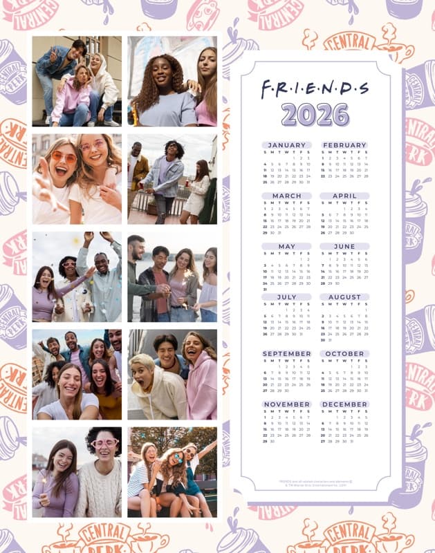 Friends™ Central Perk Pattern Side Calendar Poster