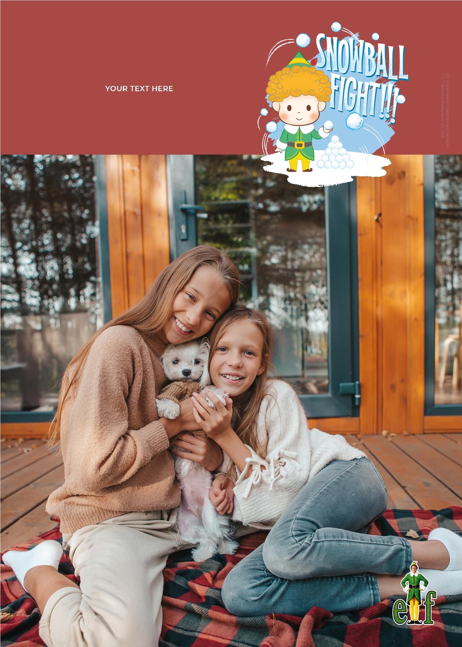 Elf™ Snowball Fight Red Card