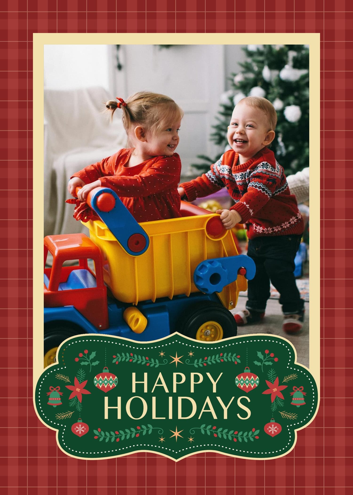 Traditional Tartan Holidays Card