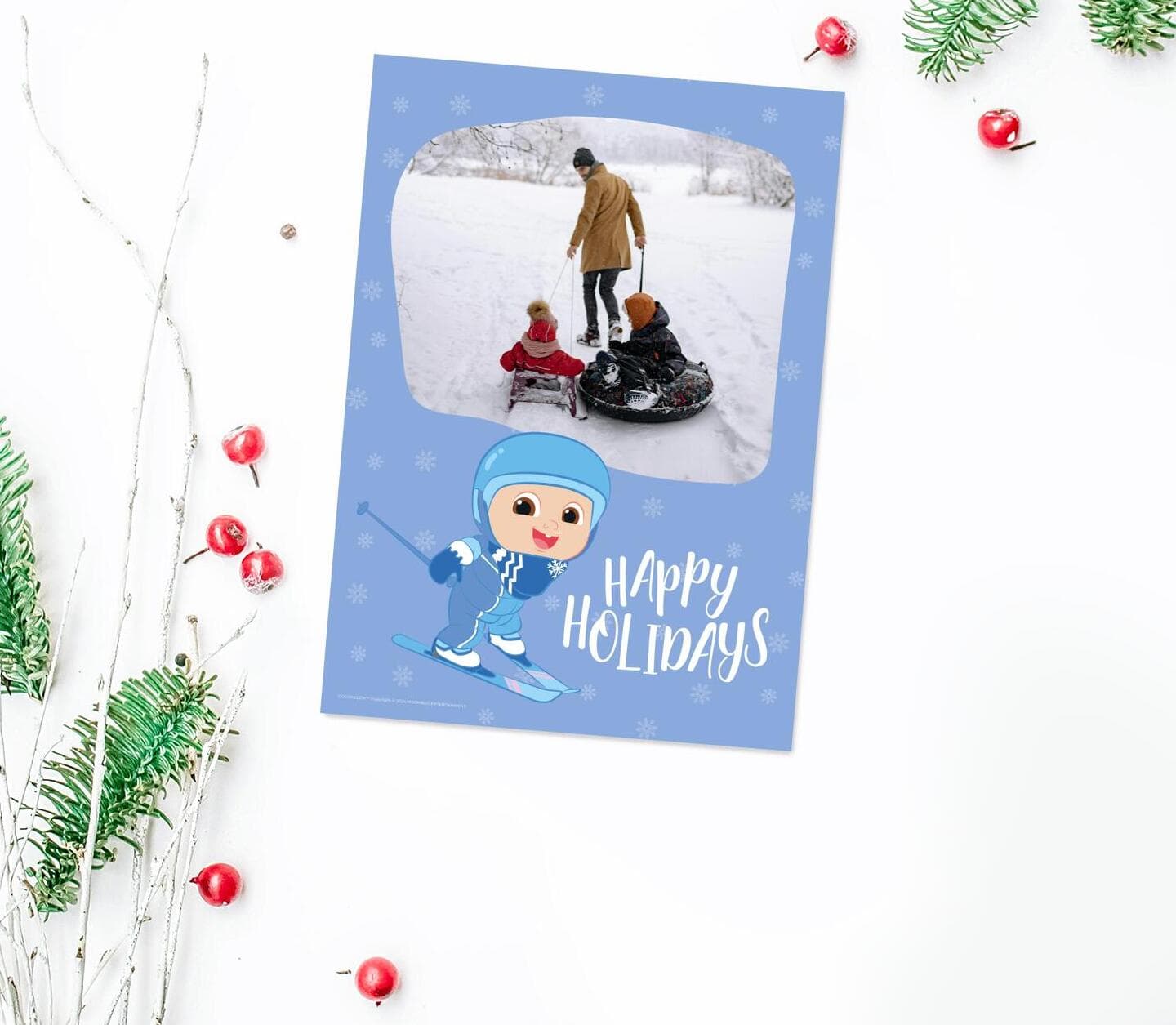 CoComelon™ Blue Snowflakes Card