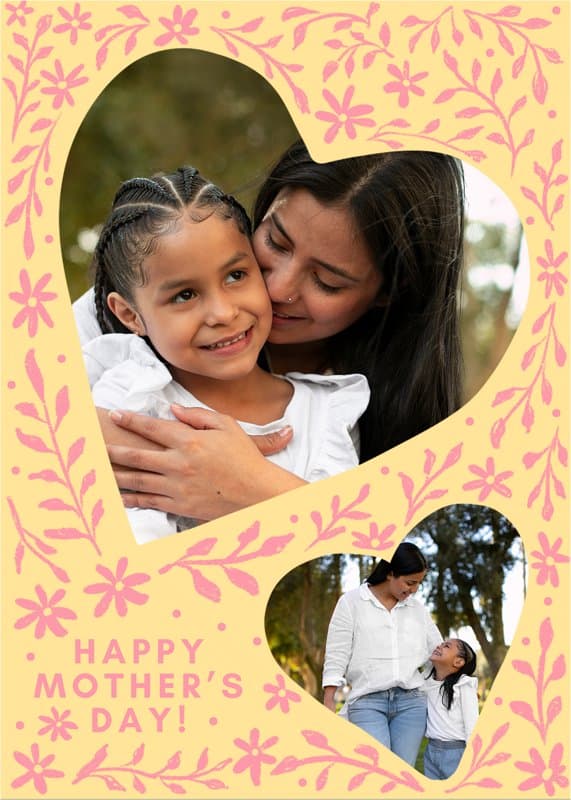 Ornaments Floral Hearts Card