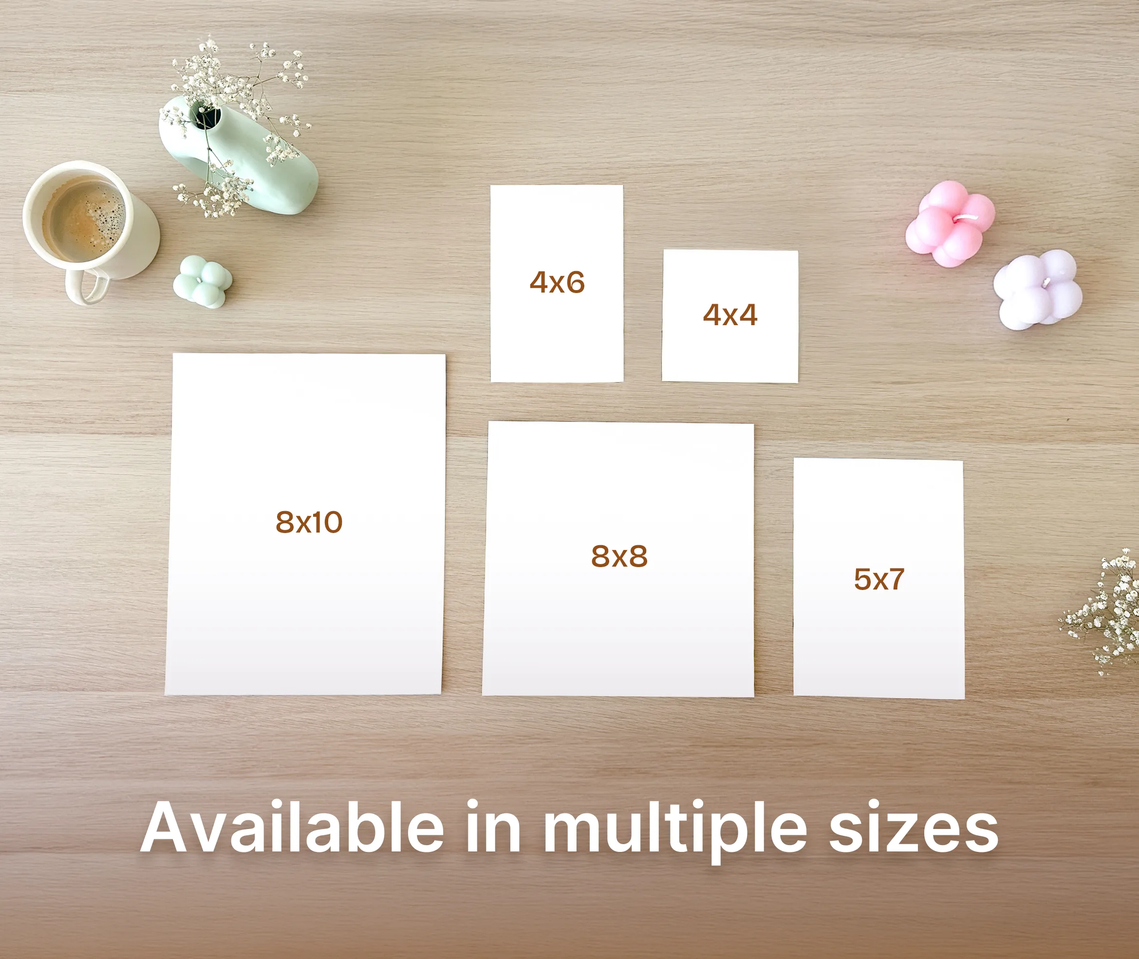 Print sizes preview