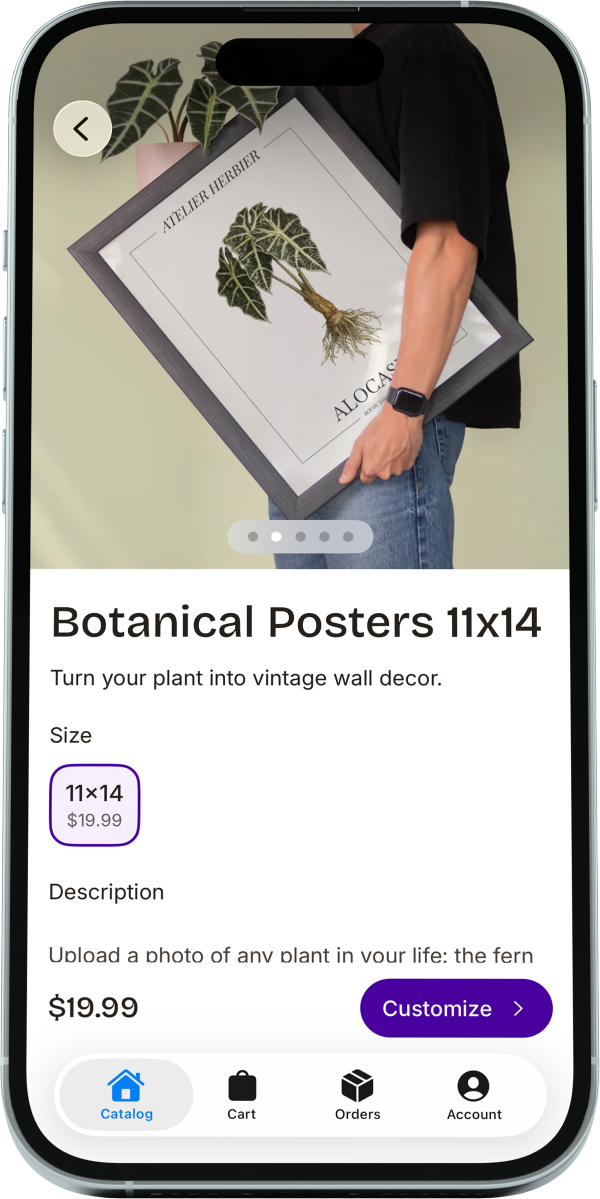 Product page on the Picta app