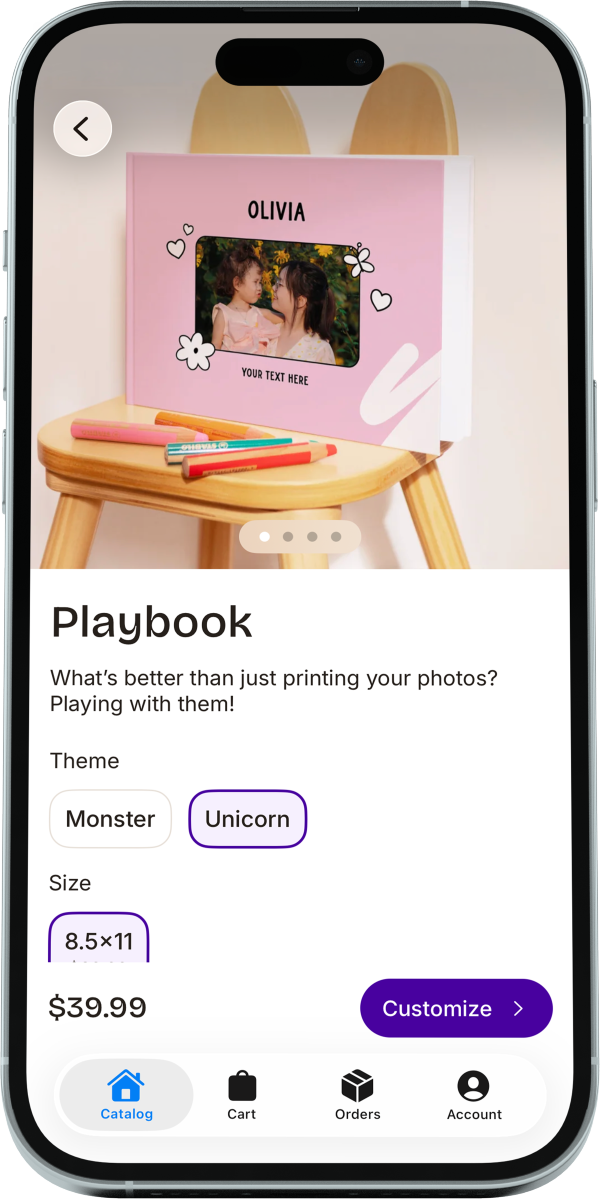 Product page on the Picta app