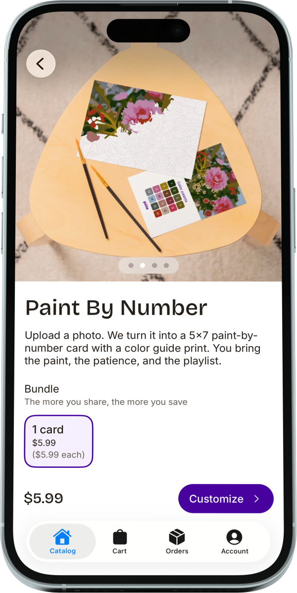 Product page on the Picta app