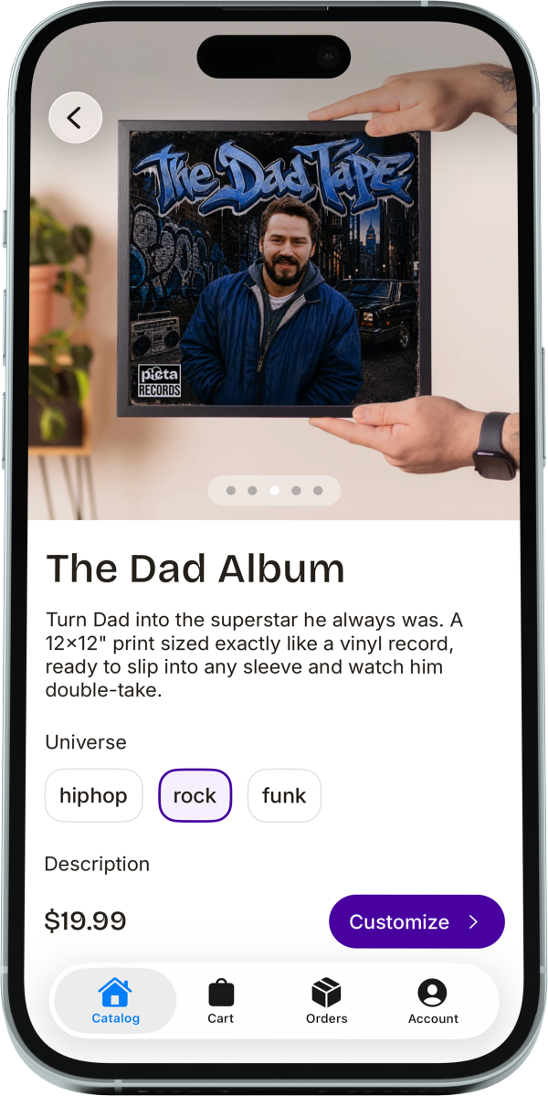 Product page on the Picta app