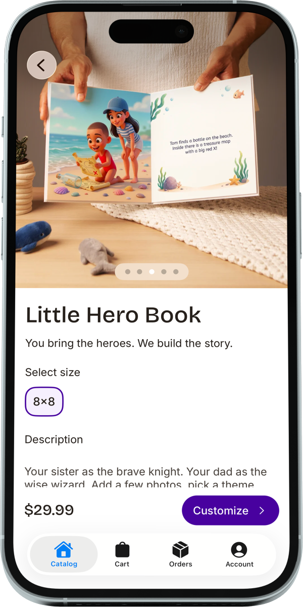 Product page on the Picta app