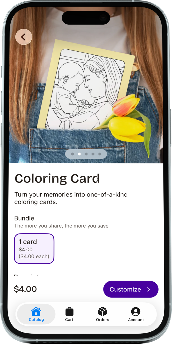 Product page on the Picta app