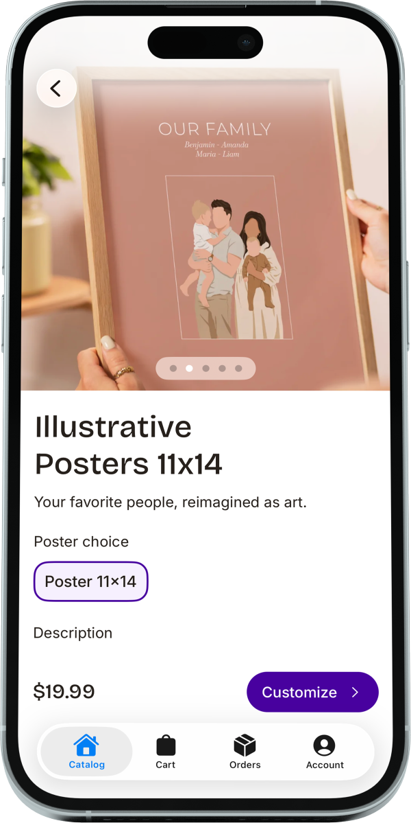 Product page on the Picta app