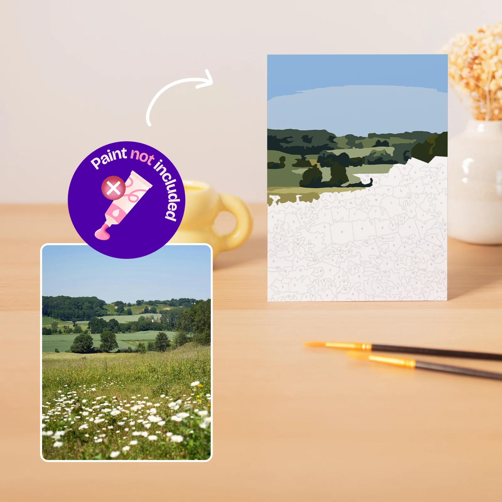 A Picta paint-by-number card made from a photo
