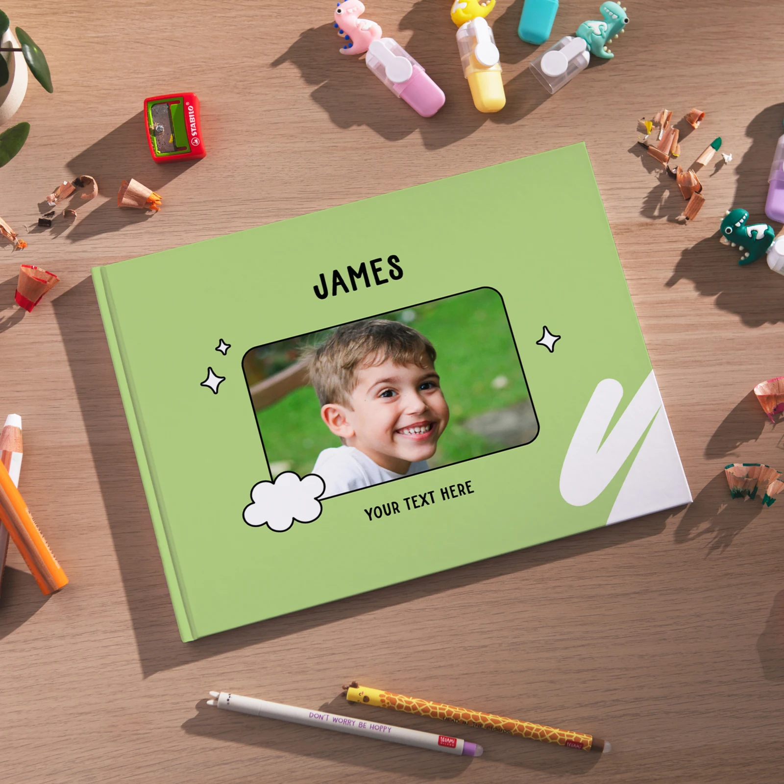 A Picta Playbook with a custom photo cover