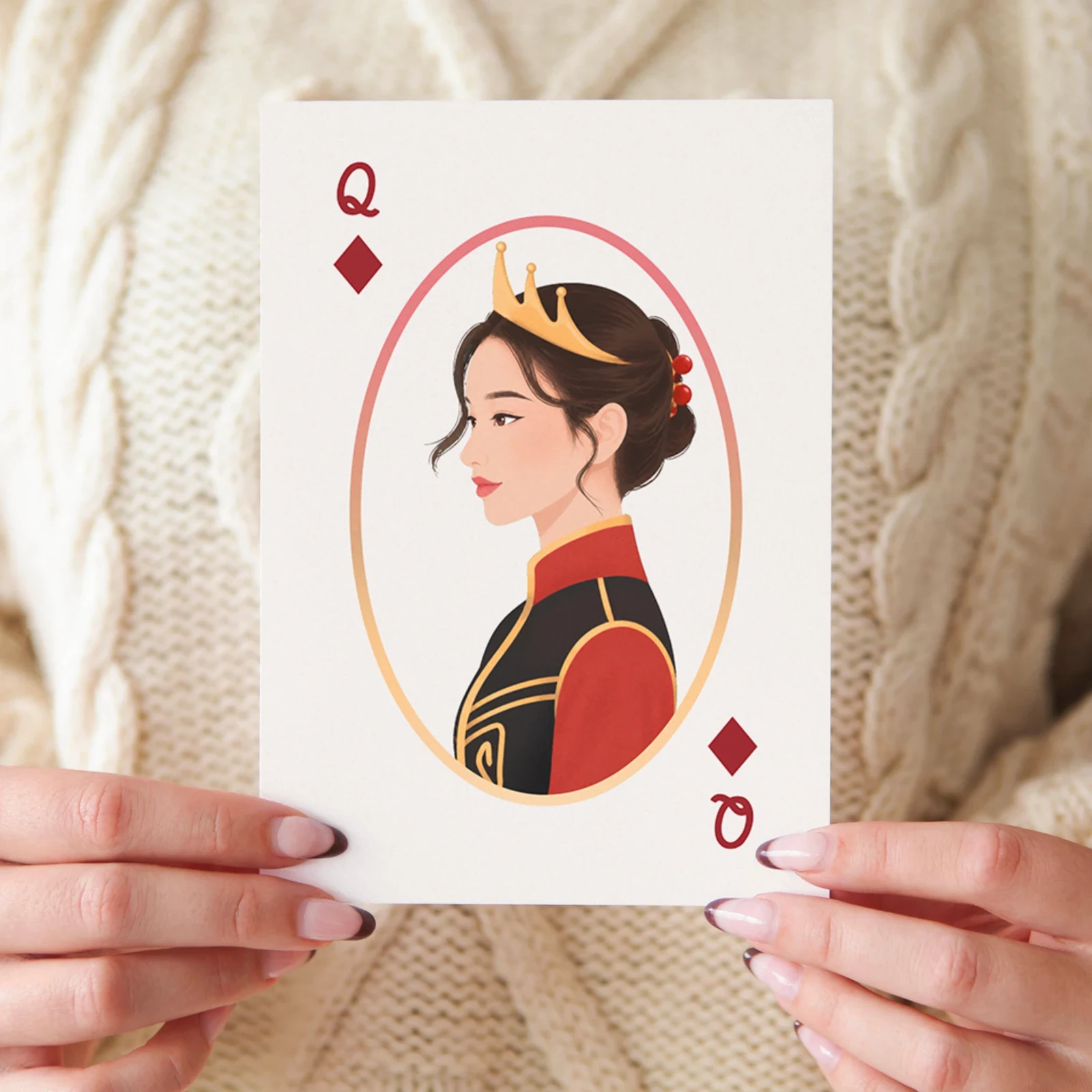 A royal portrait card made from a photo
