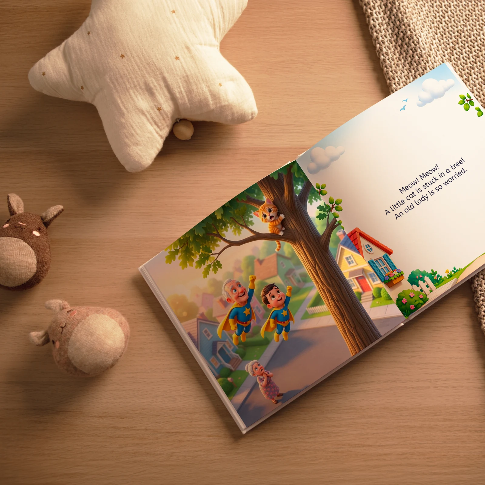 A child meets a gentle dragon - Picta Little Hero Book spread