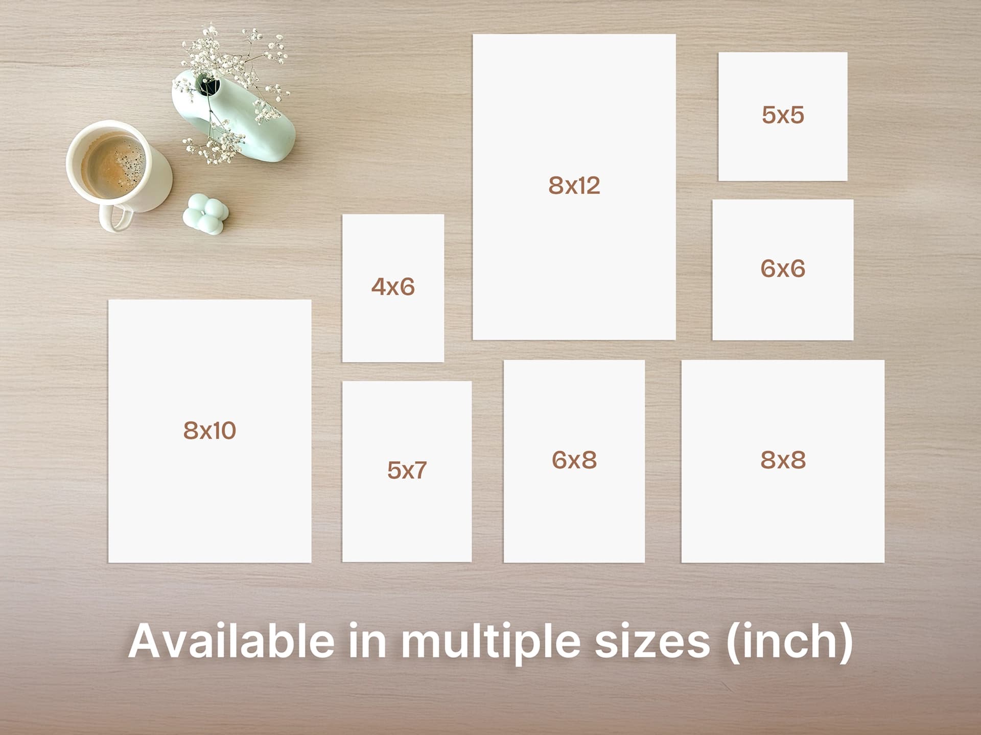Print sizes preview
