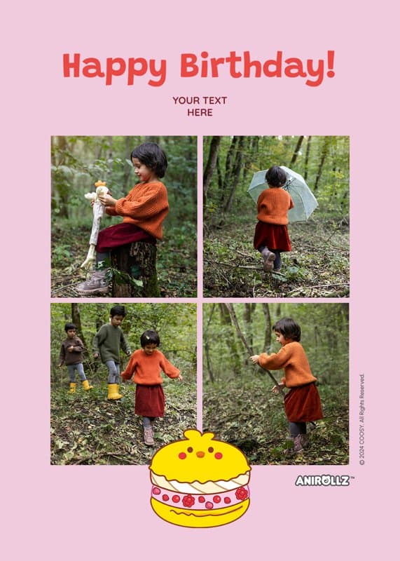 Anirollz® Birthday Cake Chickiroll Card