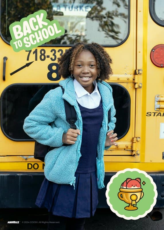 Anirollz® Green Stickers School Card