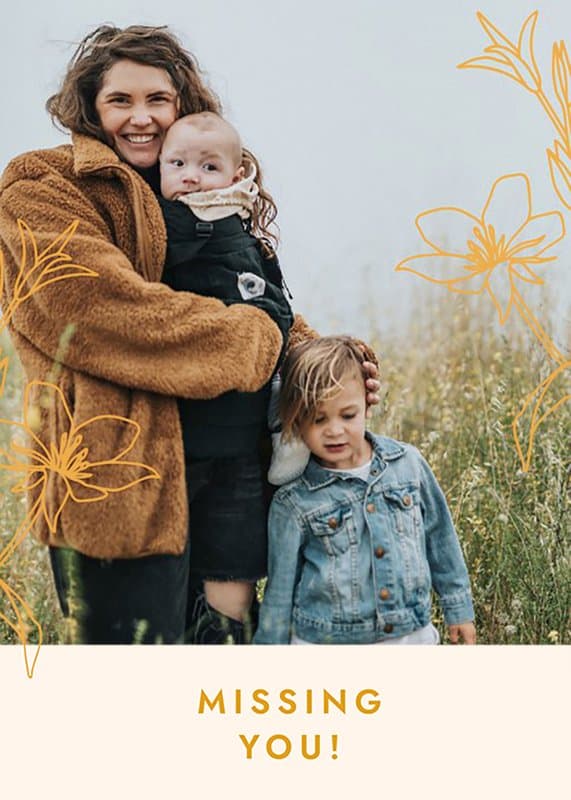 Line Flowers Card