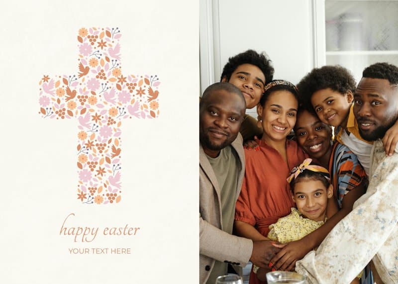 Floral Cross Easter Card