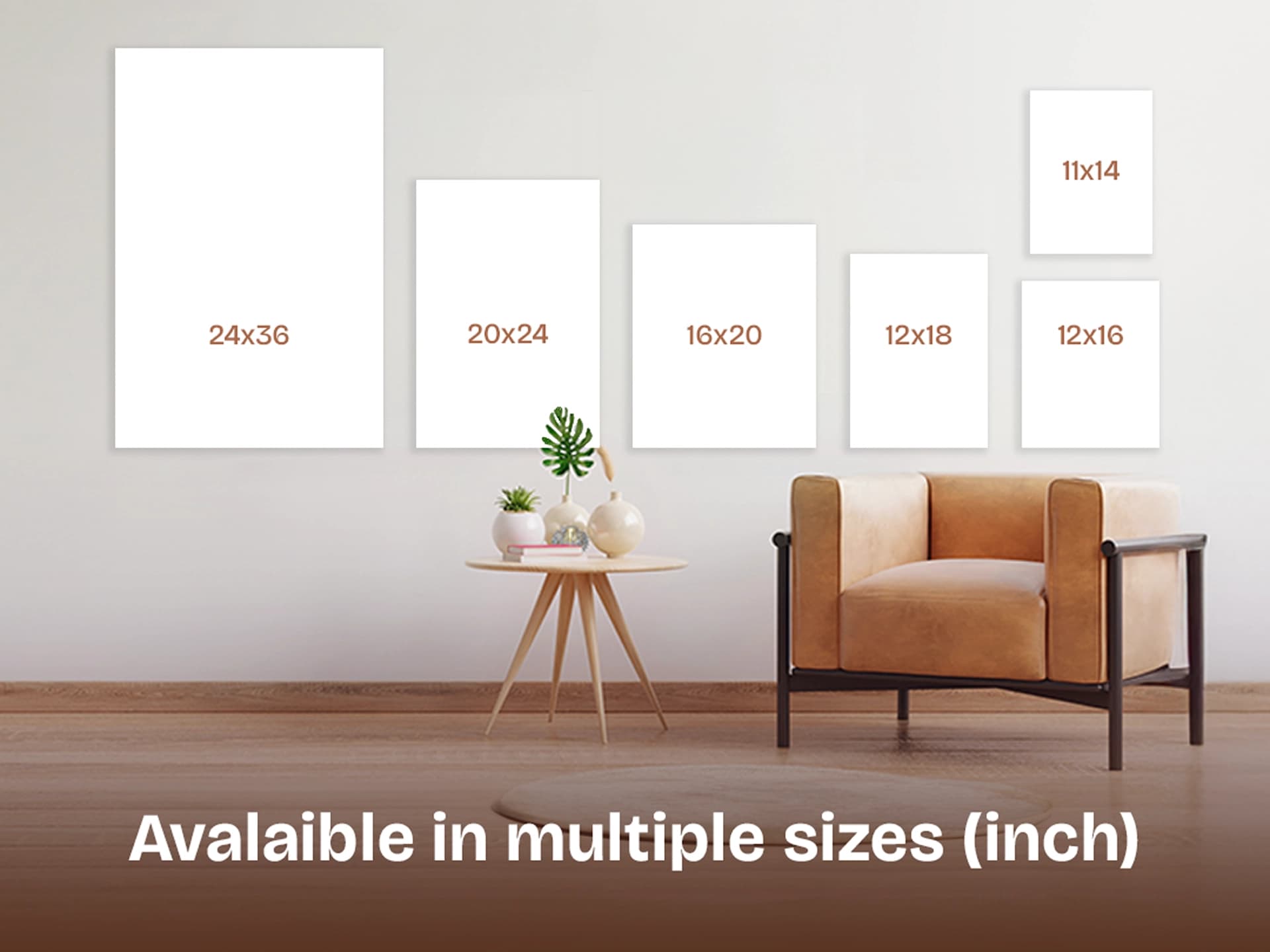 Poster sizes preview